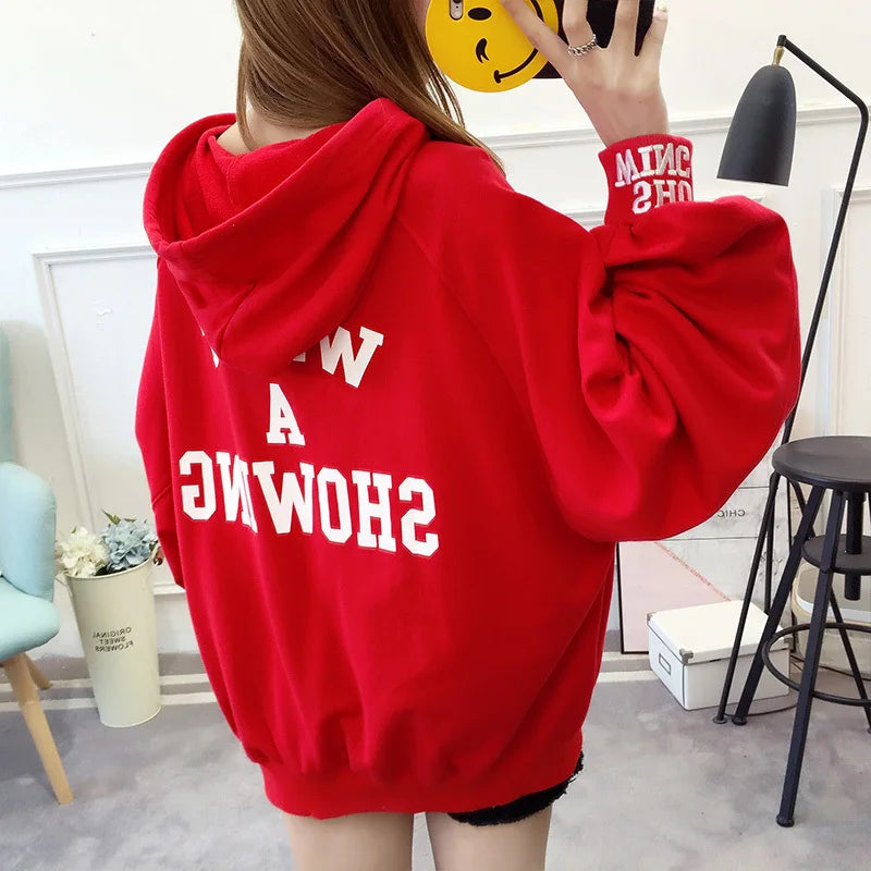 Fashionable Plus Size Women's Hooded Sweatshirt