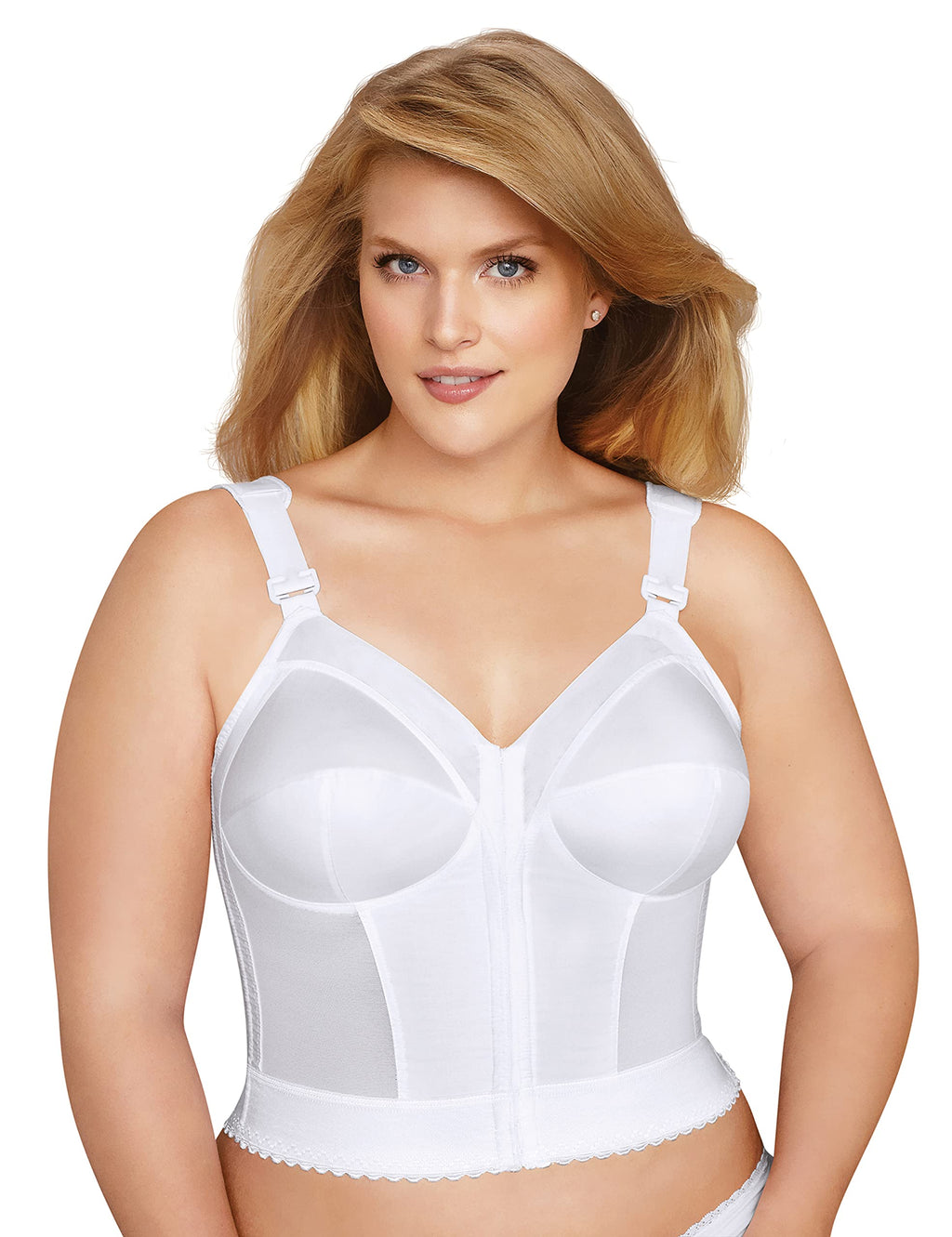 Exquisite Form womens Exquisite Form Fully Womens Front Close Longline Posture #5107530 Bra White 44B US