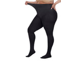 LISSELE Opaque Plus Size Tights for Women - Microfiber Run Resistant Toe Plus Size Stockings - Black 5X 1 Tights Pack