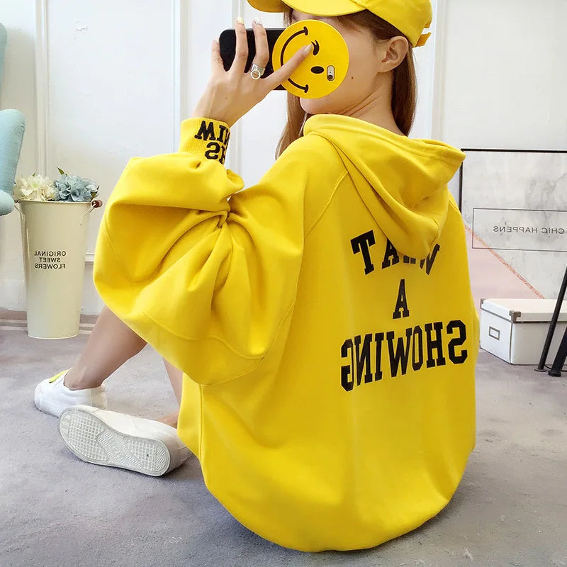 Fashionable Plus Size Women's Hooded Sweatshirt