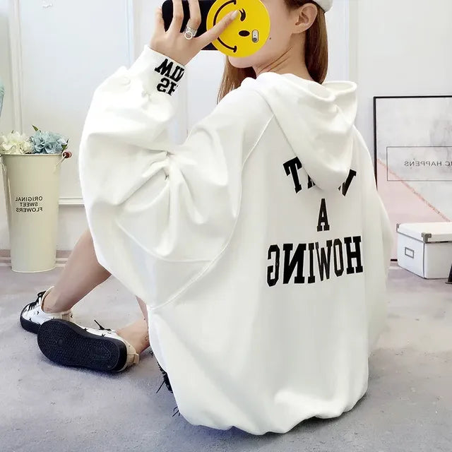 Fashionable Plus Size Women's Hooded Sweatshirt