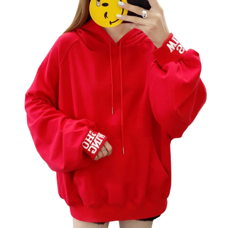 Fashionable Plus Size Women's Hooded Sweatshirt