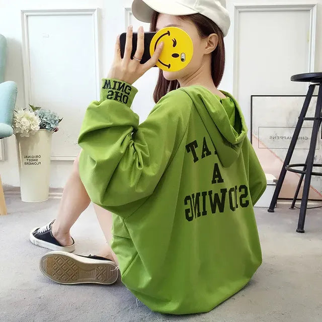 Fashionable Plus Size Women's Hooded Sweatshirt
