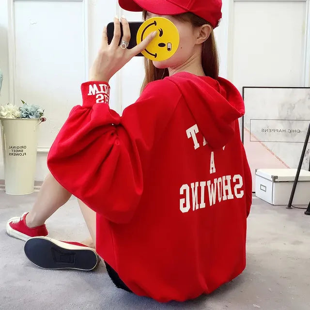 Fashionable Plus Size Women's Hooded Sweatshirt