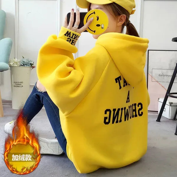 Fashionable Plus Size Women's Hooded Sweatshirt