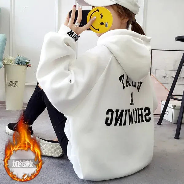 Fashionable Plus Size Women's Hooded Sweatshirt