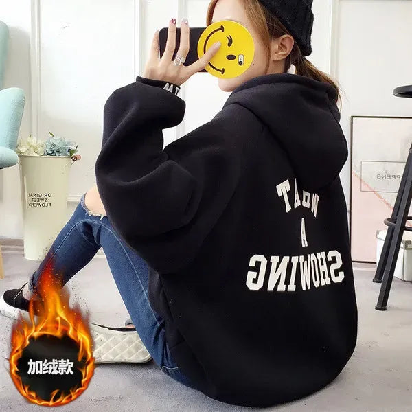 Fashionable Plus Size Women's Hooded Sweatshirt