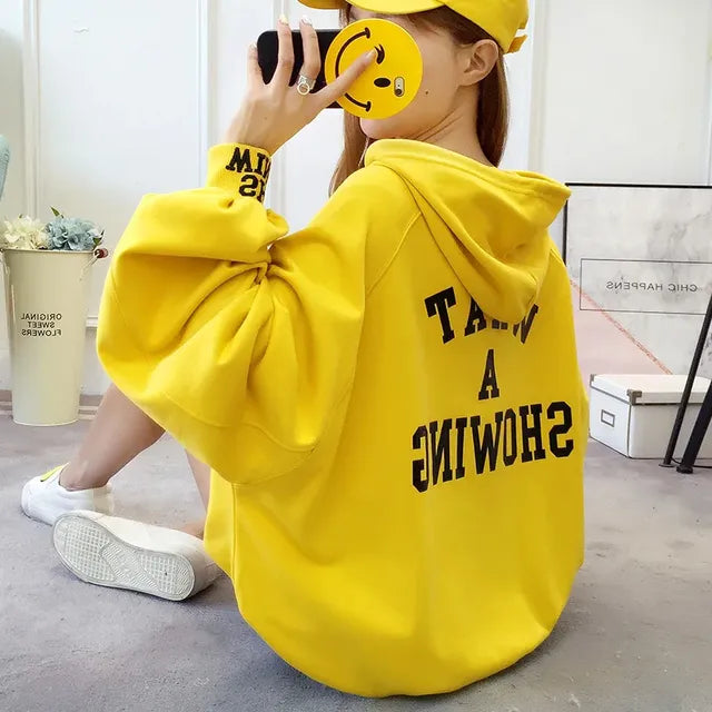 Fashionable Plus Size Women's Hooded Sweatshirt