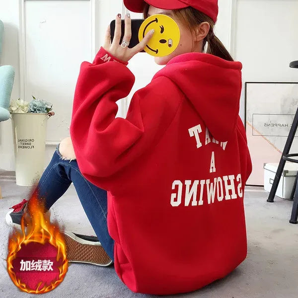 Fashionable Plus Size Women's Hooded Sweatshirt